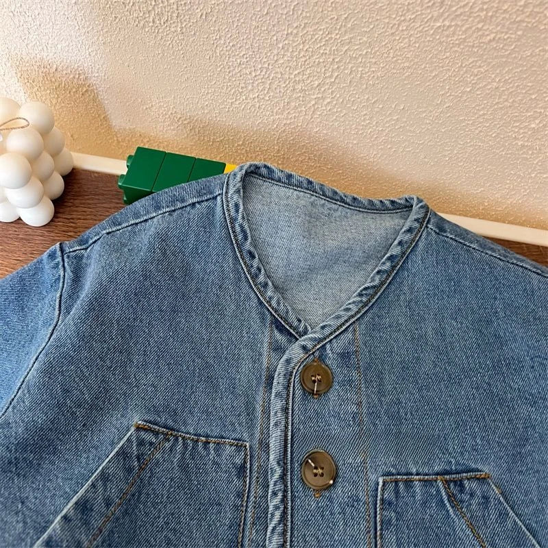 Kids Coats Cowboy New Spring Autumn Fashino Korean Casual Baggy Long Sleeve