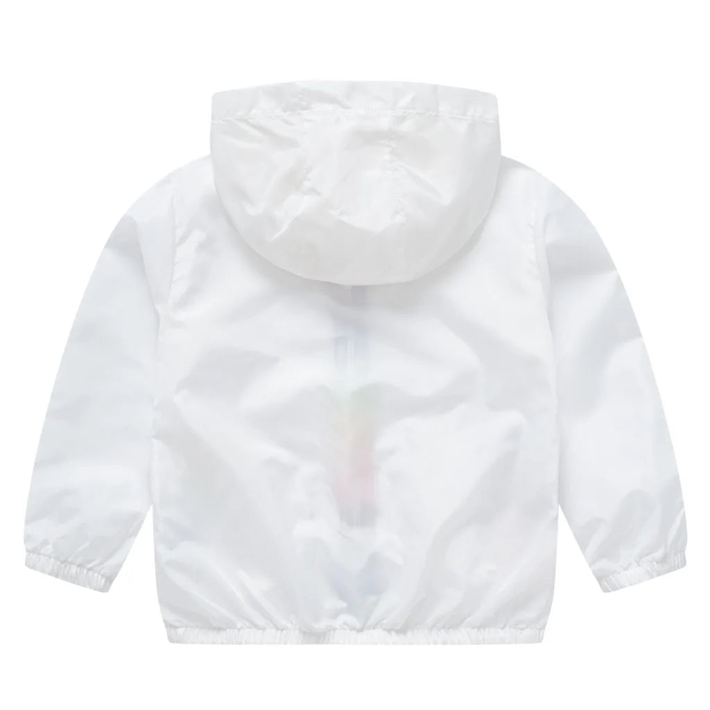Children's Summer Thin Sun-protective Jacket Boys Girls Breathable Hooded Zipper Solid Lightweight Coat Jackets Clothing