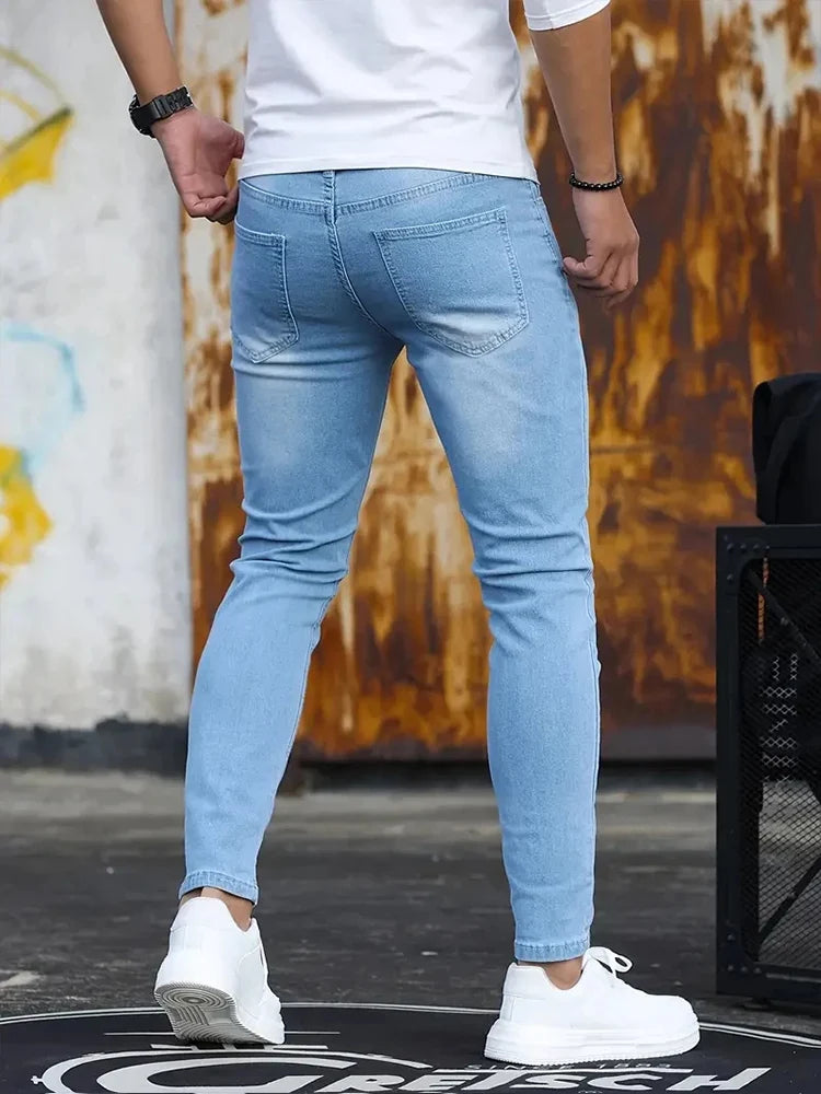 2025 Mens Slim Fit Classic Jeans Casual Street Style Comfortable Denim Pants Mens Skinny Jeans Male Daily Wear Joggers Trousers