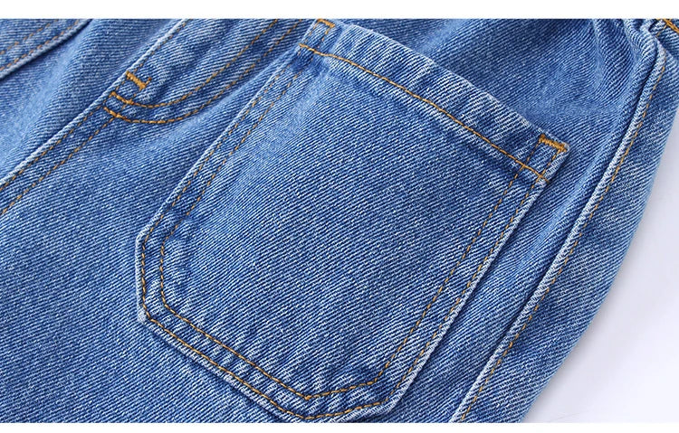 Pantalones vaqueros azules de cintura alta para niñas adolescentes, ajustados, de verano, ropa informal para niños de 10, 12 y 14 años.