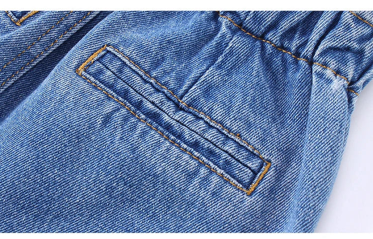 Pantalones vaqueros azules de cintura alta para niñas adolescentes, ajustados, de verano, ropa informal para niños de 10, 12 y 14 años.