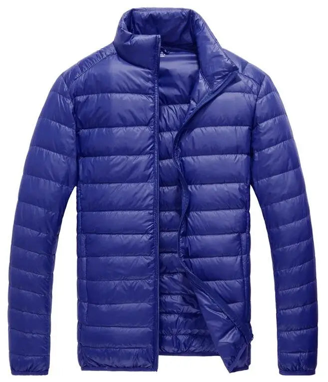 Royal Blue Hooded Parkas Men's Zipper Control Winter Jacket Fashion Hot Sale Jaqueta Plus Size S-5XL Lightweight Warm Coats