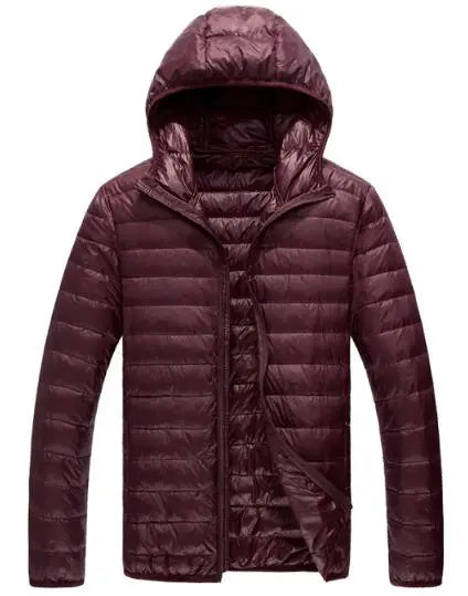 Royal Blue Hooded Parkas Men's Zipper Control Winter Jacket Fashion Hot Sale Jaqueta Plus Size S-5XL Lightweight Warm Coats