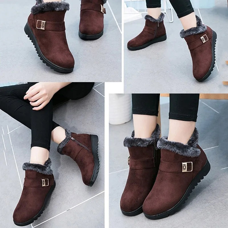 Woman Shoes Woman Winter Snow Boots Warm Ankle Boots Platform Rubber Female Boots Winter Snow Footwear Lady Low Heel Shoes