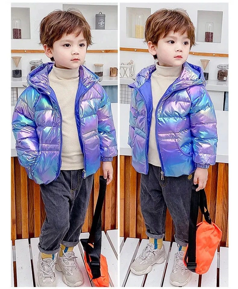New colorful children's down jacket winter hooded outerwear boys and girls jackets baby autumn and winter coats