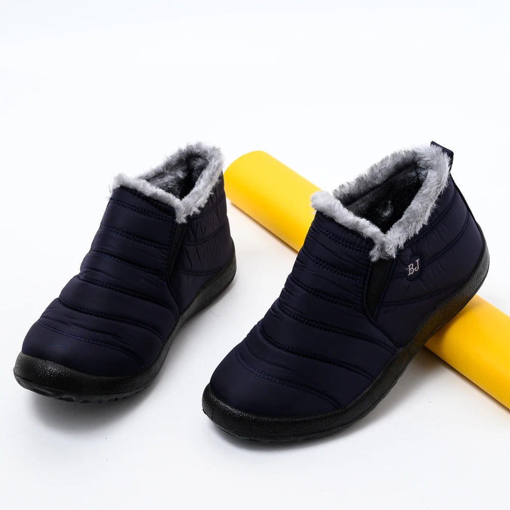 Bottes pour hommes, bottes d'hiver imperméables, bottes de neige légères et chaudes avec fourrure, chaussures pour hommes, grandes tailles jusqu'à 47, bottines unisexes à enfiler, chaussures décontractées