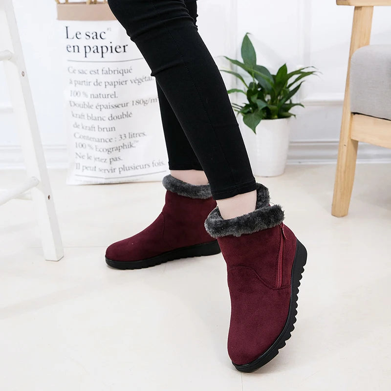 Woman Shoes Woman Winter Snow Boots Warm Ankle Boots Platform Rubber Female Boots Winter Snow Footwear Lady Low Heel Shoes