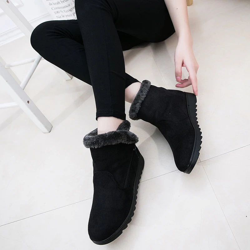 Woman Shoes Woman Winter Snow Boots Warm Ankle Boots Platform Rubber Female Boots Winter Snow Footwear Lady Low Heel Shoes