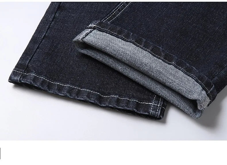 2022 Cotton Men's Jeans Denim Pants Brand Classic Clothes Overalls Straight Trousers for Men Black