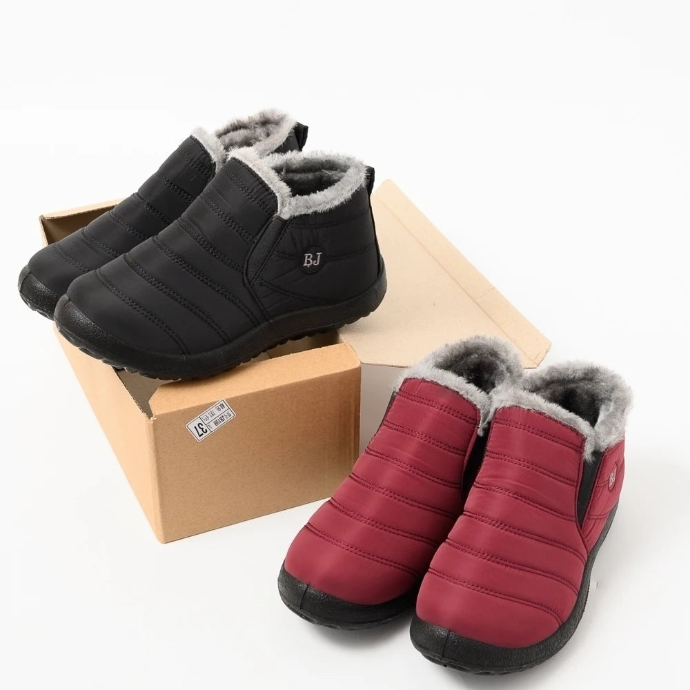Bottes pour hommes, bottes d'hiver imperméables, bottes de neige légères et chaudes avec fourrure, chaussures pour hommes, grandes tailles jusqu'à 47, bottines unisexes à enfiler, chaussures décontractées