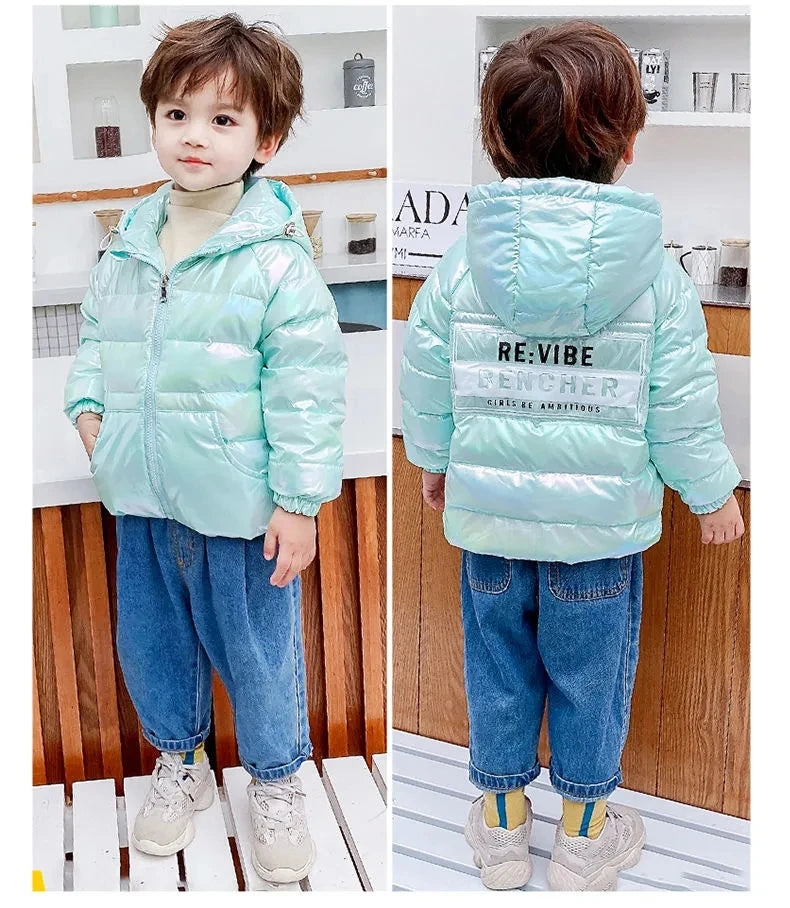 New colorful children's down jacket winter hooded outerwear boys and girls jackets baby autumn and winter coats