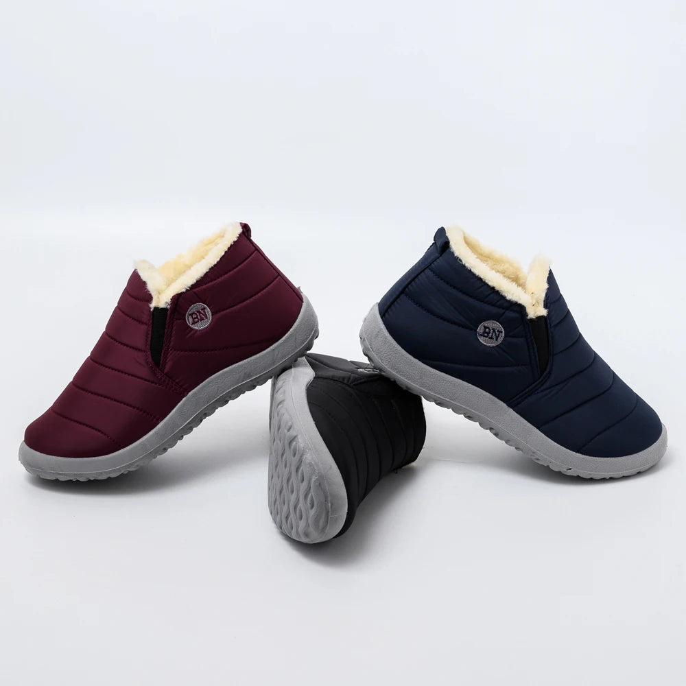 Bottes pour hommes, bottes d'hiver imperméables, bottes de neige légères et chaudes avec fourrure, chaussures pour hommes, grandes tailles jusqu'à 47, bottines unisexes à enfiler, chaussures décontractées