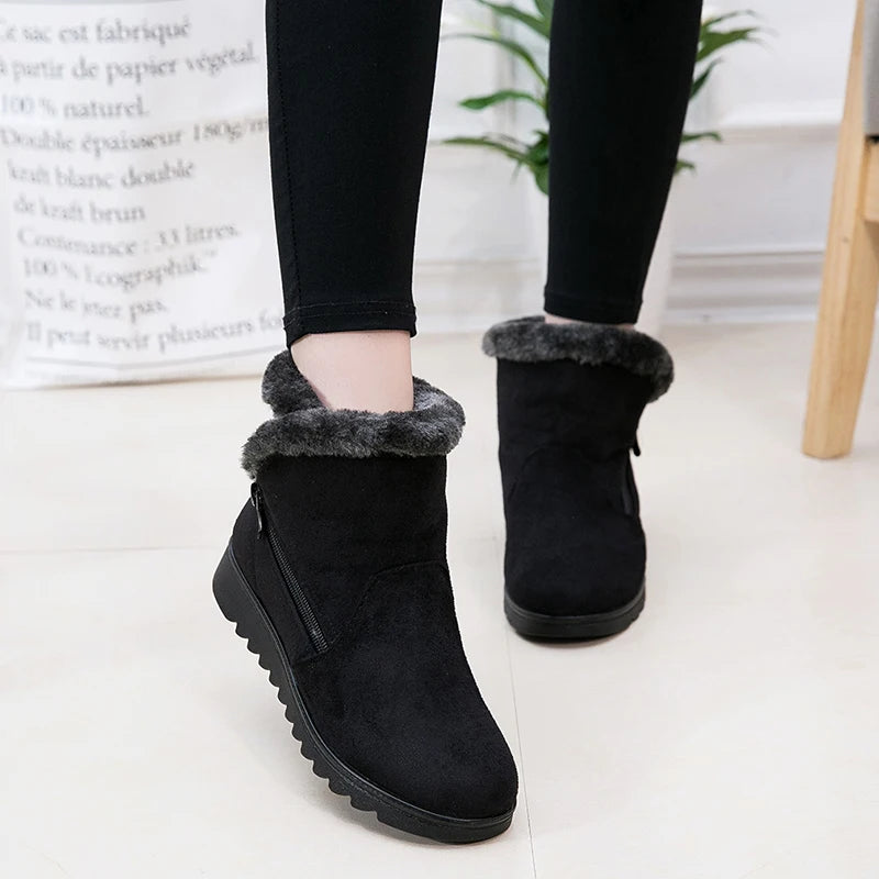 Woman Shoes Woman Winter Snow Boots Warm Ankle Boots Platform Rubber Female Boots Winter Snow Footwear Lady Low Heel Shoes