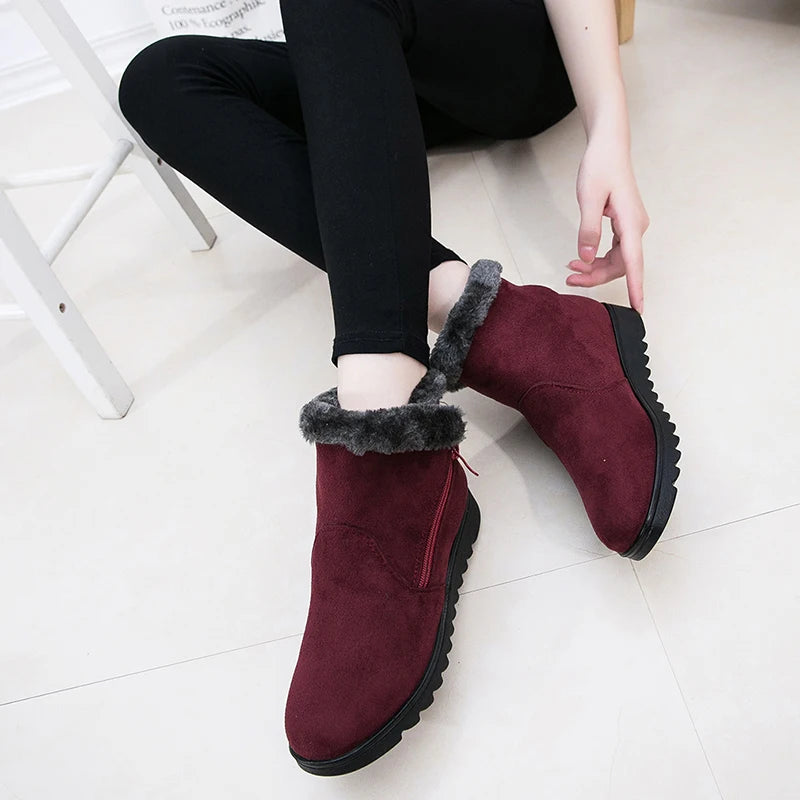 Woman Shoes Woman Winter Snow Boots Warm Ankle Boots Platform Rubber Female Boots Winter Snow Footwear Lady Low Heel Shoes