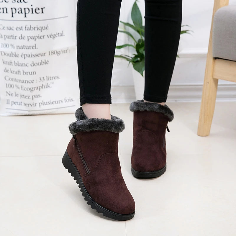 Woman Shoes Woman Winter Snow Boots Warm Ankle Boots Platform Rubber Female Boots Winter Snow Footwear Lady Low Heel Shoes
