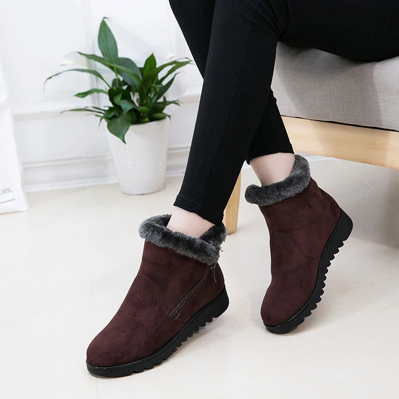 Woman Shoes Woman Winter Snow Boots Warm Ankle Boots Platform Rubber Female Boots Winter Snow Footwear Lady Low Heel Shoes