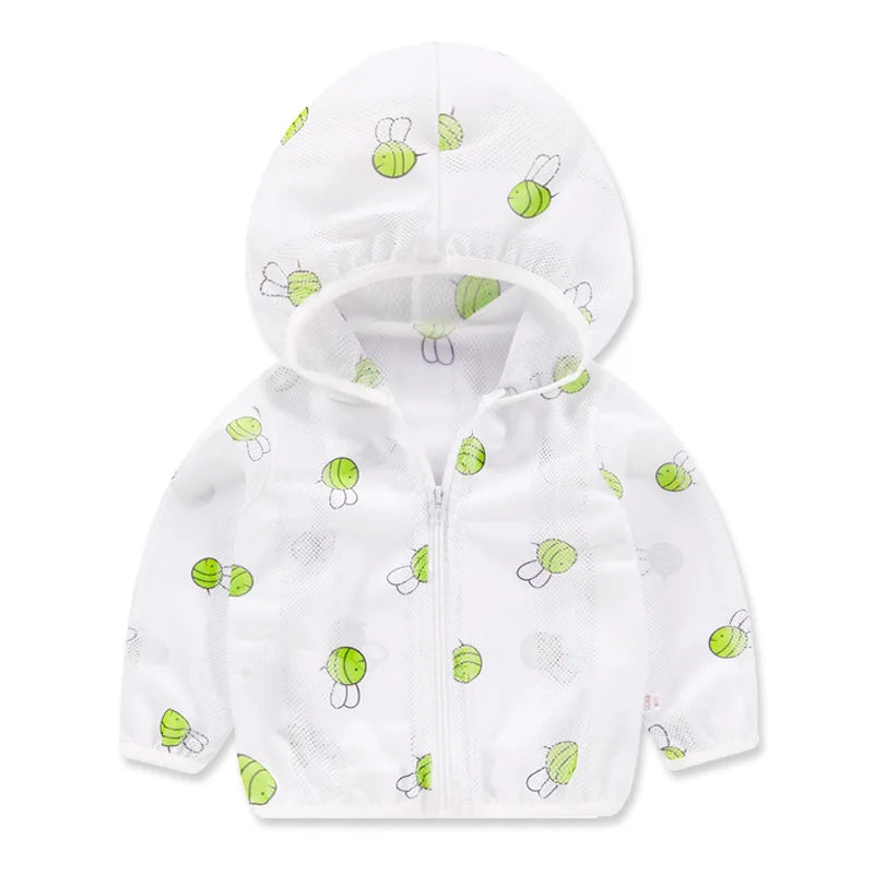 Children's Sunscreen Clothing Jacket Summer New Boys Little Girls Thin Coat Kids Outdoor Breathable Clothes KF1016