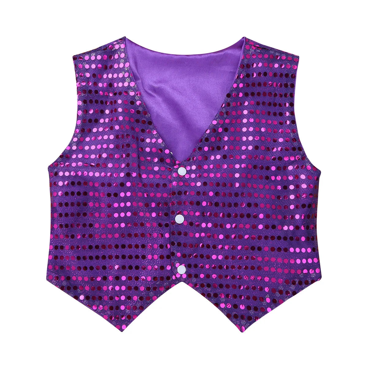 Kids Shiny Sequined Vest Jacket Hip-hop Jazz Stage Performance Dance Costumes Children Boys Choir Waistcoat Dancewear