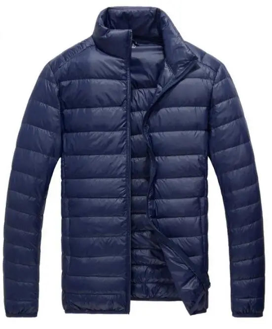 Royal Blue Hooded Parkas Men's Zipper Control Winter Jacket Fashion Hot Sale Jaqueta Plus Size S-5XL Lightweight Warm Coats