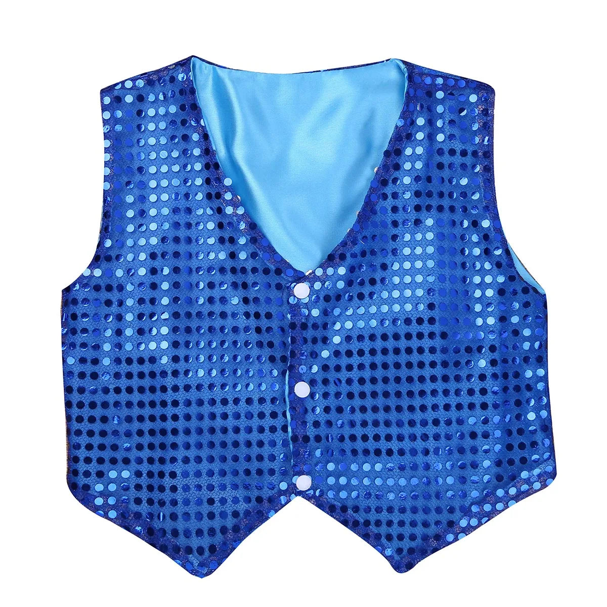 Kids Shiny Sequined Vest Jacket Hip-hop Jazz Stage Performance Dance Costumes Children Boys Choir Waistcoat Dancewear