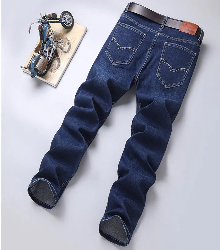 Blue Men's Stretch Jeans, Black Denim Trousers, Fashion Slim Casual Pants Asian Size 28-40