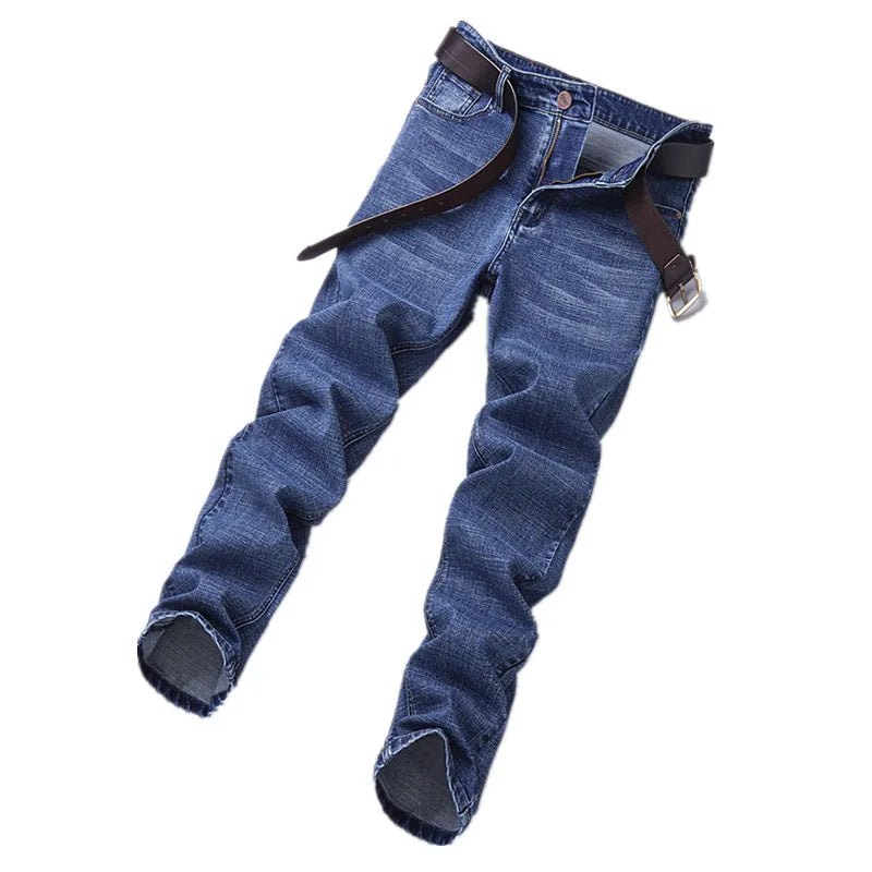 Blue Men's Stretch Jeans, Black Denim Trousers, Fashion Slim Casual Pants Asian Size 28-40