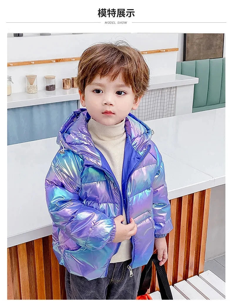 New colorful children's down jacket winter hooded outerwear boys and girls jackets baby autumn and winter coats