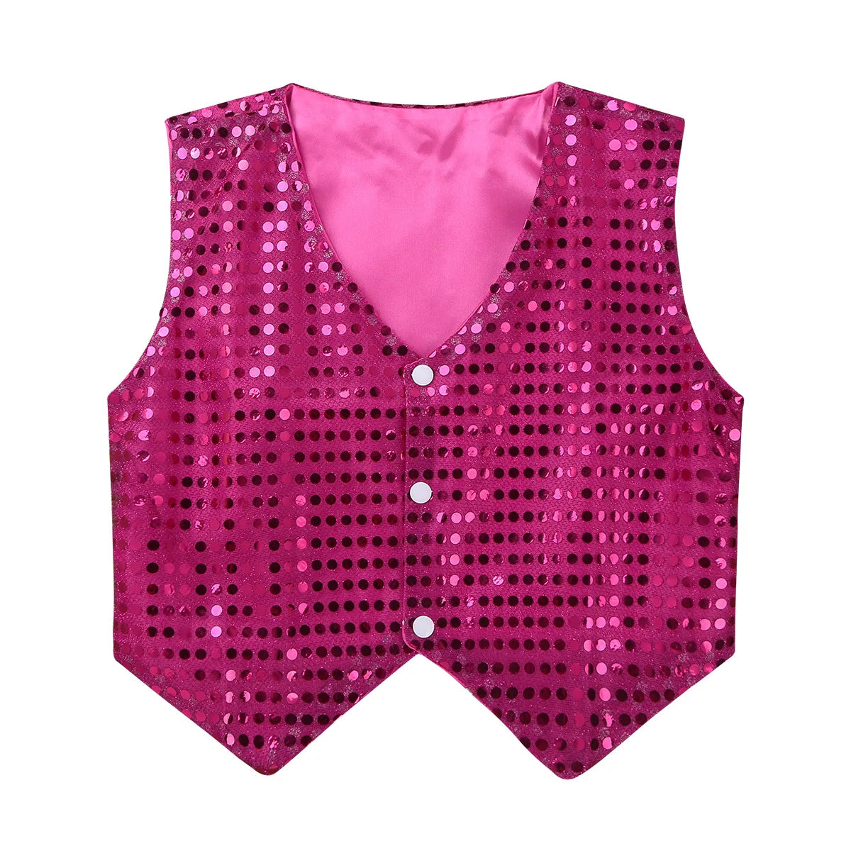 Kids Shiny Sequined Vest Jacket Hip-hop Jazz Stage Performance Dance Costumes Children Boys Choir Waistcoat Dancewear