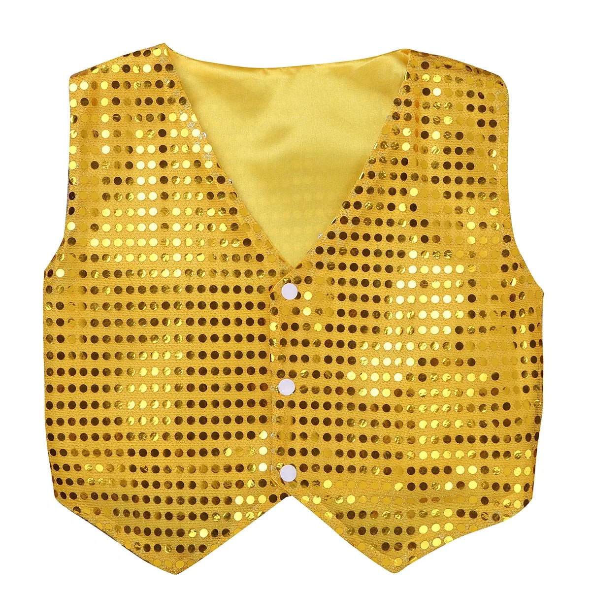 Kids Shiny Sequined Vest Jacket Hip-hop Jazz Stage Performance Dance Costumes Children Boys Choir Waistcoat Dancewear