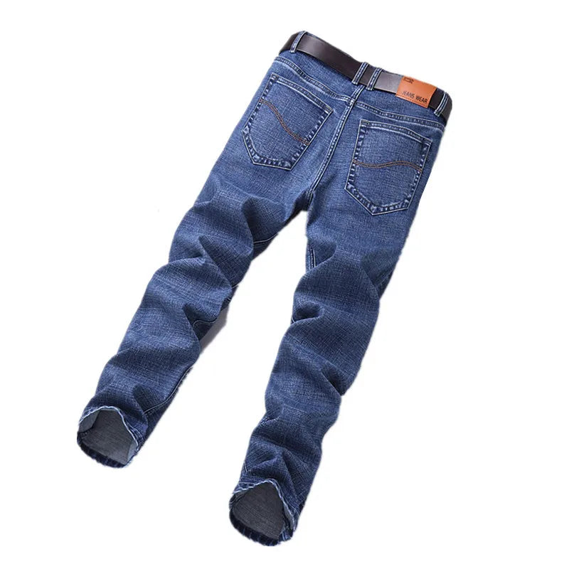 Blue Men's Stretch Jeans, Black Denim Trousers, Fashion Slim Casual Pants Asian Size 28-40