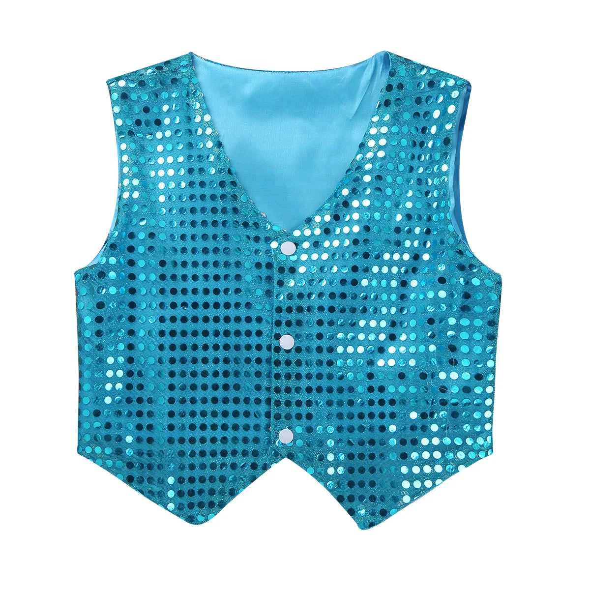 Kids Shiny Sequined Vest Jacket Hip-hop Jazz Stage Performance Dance Costumes Children Boys Choir Waistcoat Dancewear