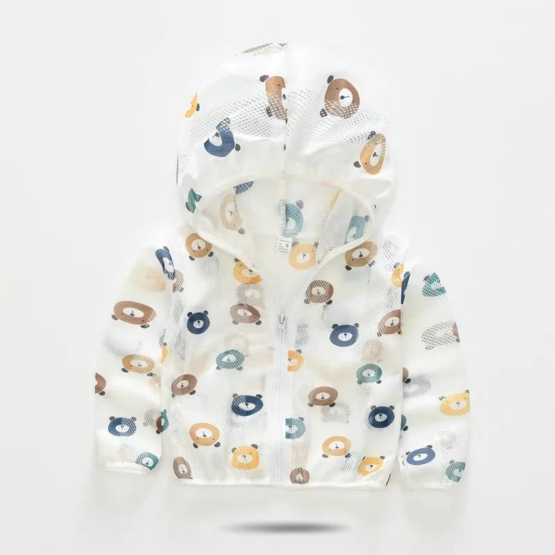 Children's Sunscreen Clothing Jacket Summer New Boys Little Girls Thin Coat Kids Outdoor Breathable Clothes KF1016