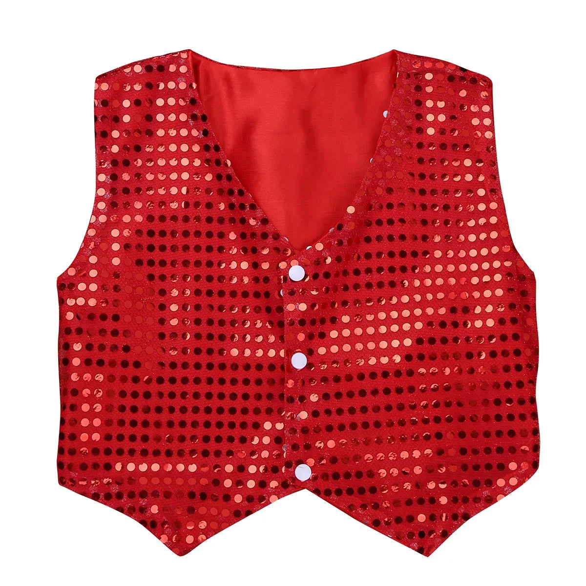 Kids Shiny Sequined Vest Jacket Hip-hop Jazz Stage Performance Dance Costumes Children Boys Choir Waistcoat Dancewear