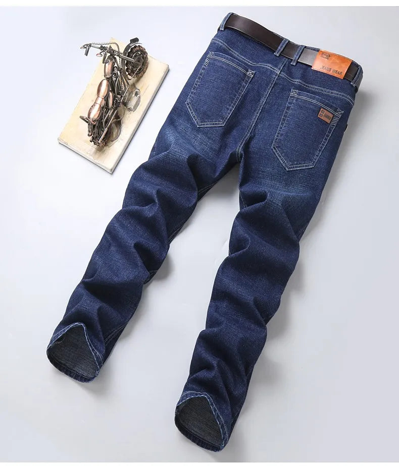2022 Cotton Men's Jeans Denim Pants Brand Classic Clothes Overalls Straight Trousers for Men Black