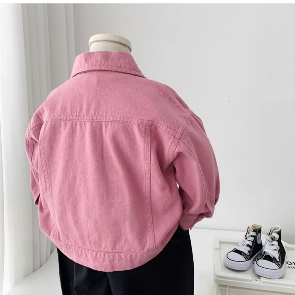Boys Girls Denim cotton Jackets Pink Laple Tops Spring Autumn 2024 New Fashion Sweet Cute Coat Jacket Baby Girl Clothes 2-10Yrs