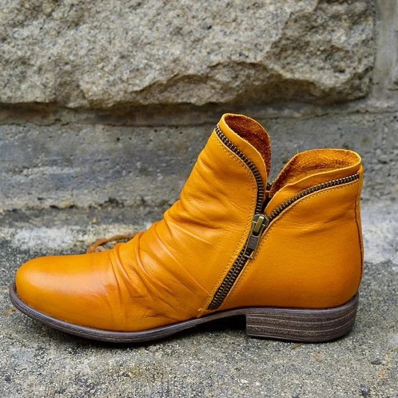 Women's Ankle Boots Autumn New Roman Female Shoes Fashion Side Zipper Chunky Heel Western Boots for Women Heeled Zapatos