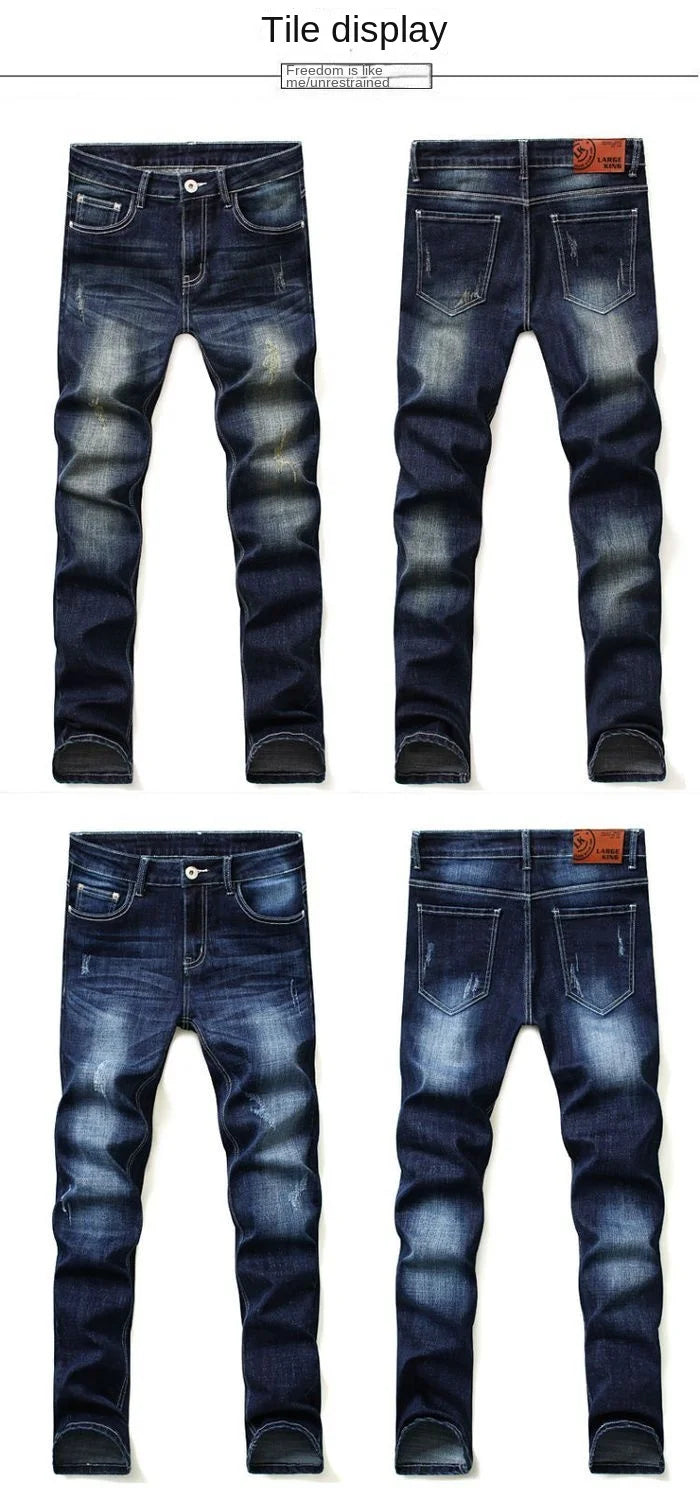 Pantalones vaqueros de diseño de primavera y otoño para hombre, estilo coreano, estilo boy friend, de algodón, elásticos, ajustados e informales.