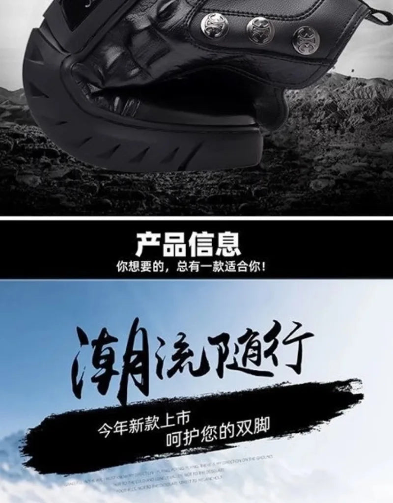 Botas de lujo para hombre, botas de plataforma altas de moda, botas clásicas de cuero para uso casual de negocios, botas de invierno de algodón cálido y afelpado para hombre