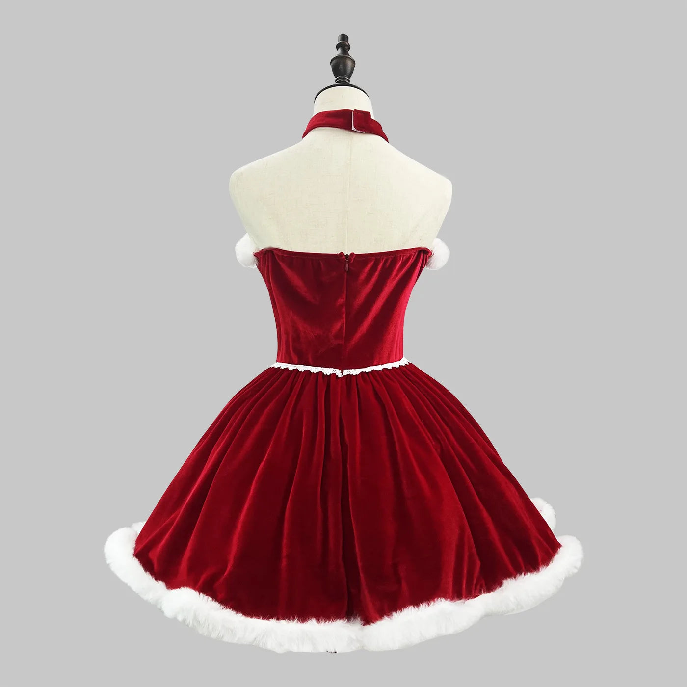 Robe de Noël Lolita rouge sexy tube, tailles S à 5XL, costume cosplay bordeaux, soutien-gorge, robe, cape, déguisement de fête