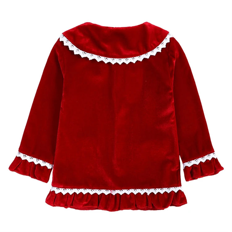 Christmas Baby Boy Girl Red Pajamas Sets For New Year Velvet Kids Family Match Pyjamas Bathrobe Outfits Children Pjs Homewear