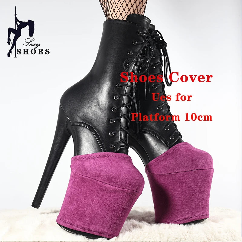Funda protectora duradera para zapatos de plataforma de 10 cm, color beige, para botas de pole dance, resistente al desgaste, para entrenamiento y sandalias.