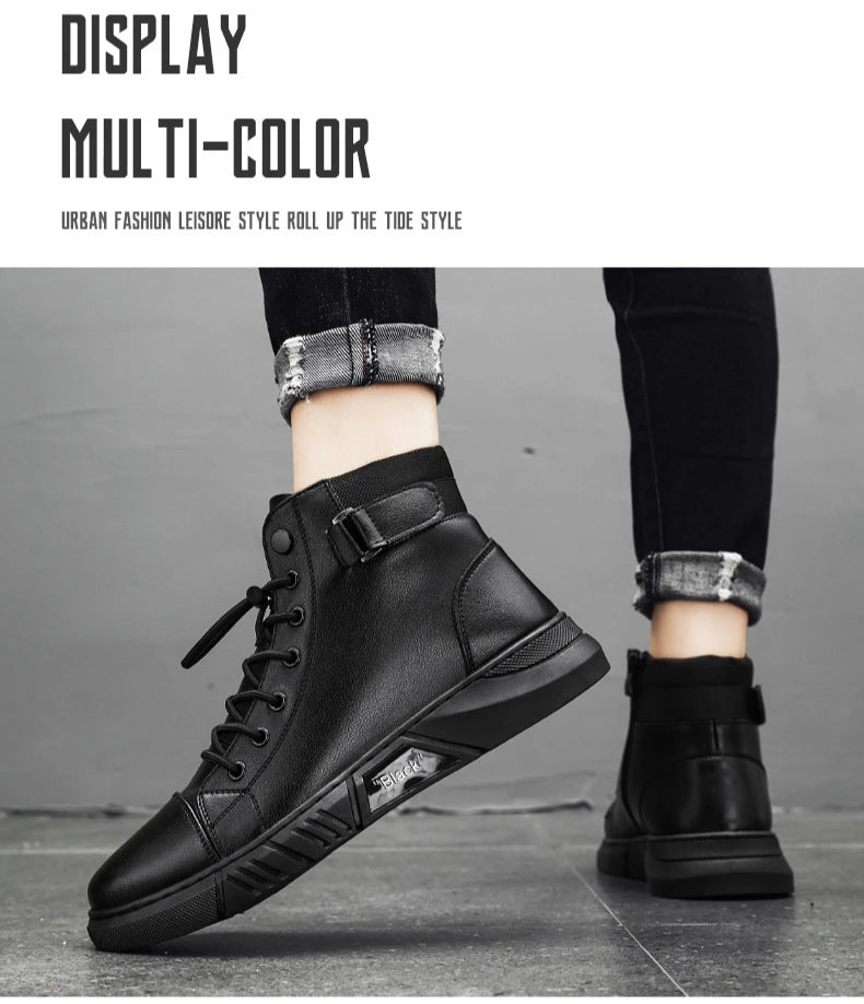 Bottes tendance décontractées pour hommes, pointures 39 à 48, style britannique, montantes, style cowboy.