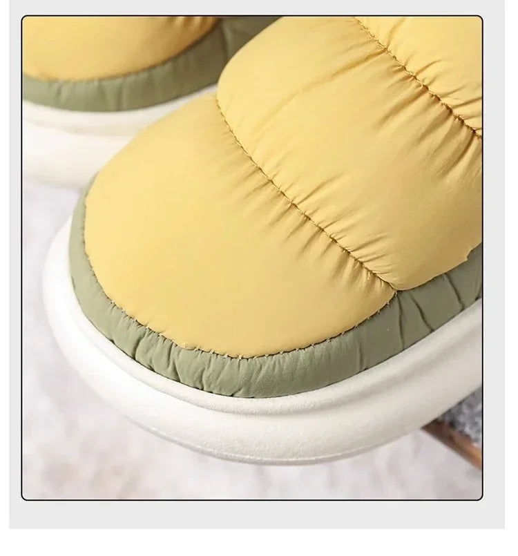 Bottes de neige pour hommes et femmes, chaussures d'hiver confortables et épaisses en coton, imperméables et antidérapantes, chaussures plates décontractées pour l'extérieur