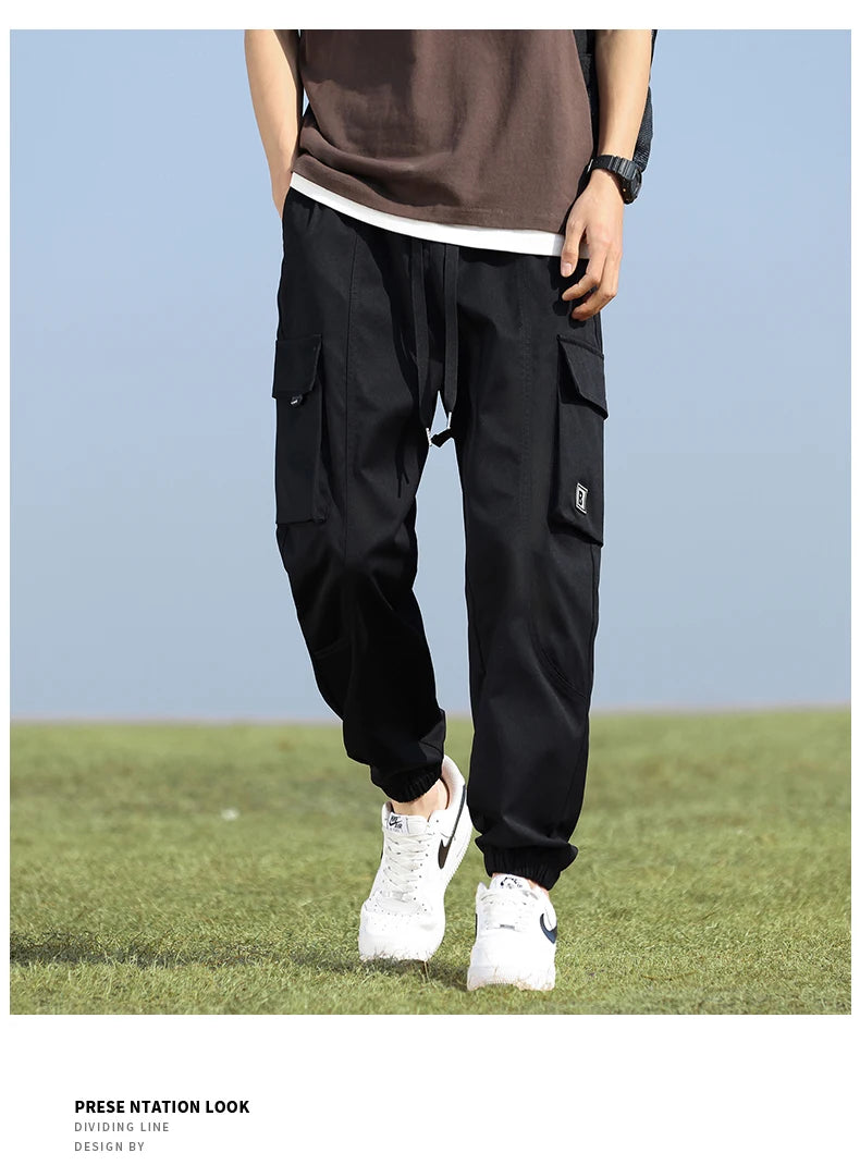 Youth Fashion Trend High-quality Outdoor Sports Leisure Workwear Long Pants Comfortable Breathable Leg Tied Straight Leg Pants