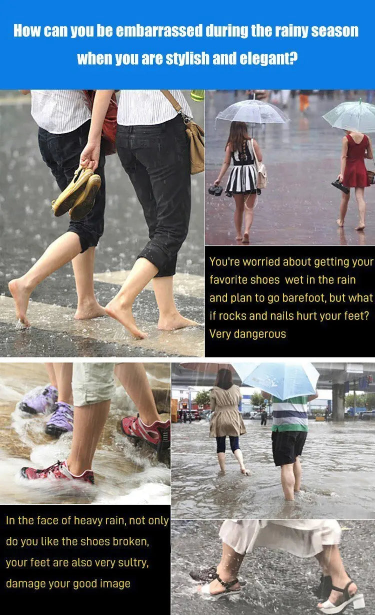 Outdoor Antislip Rain Shoes Shoe Covers Reusable Fashion Waterproof One Size Shoes Protectors Wearable Midcalf Rain Shoes Covers
