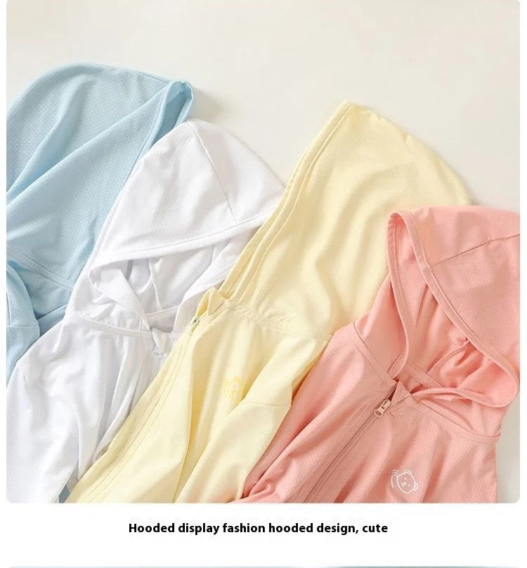 Children's Ice Silk Sunscreen Clothing Summer Breathable Boys and Girls Baby Light Sunscreen Clothing UV Jacket Sunscreen Clothi