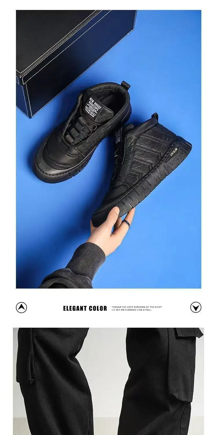 Winter Cotton Shoes Men's New Cotton Boots Outdoor Cold Resistant Men's Shoes Anti Slip Snow Boots Thick Warm Casual Shoes