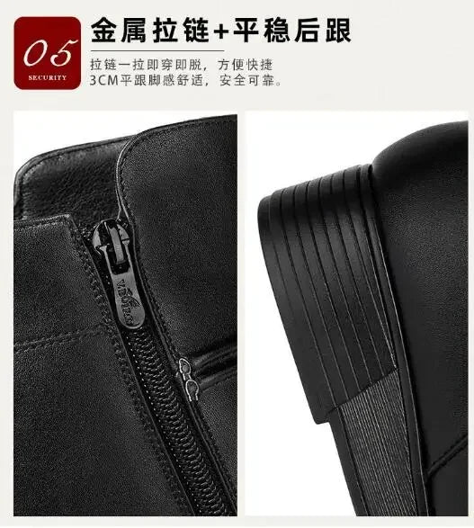 Solid Black NEW Women Luxury Brand Designer Snow Boots Metal Classic Furry Winter Warm Shoes Female Ankle Boot Women Botas Mujer