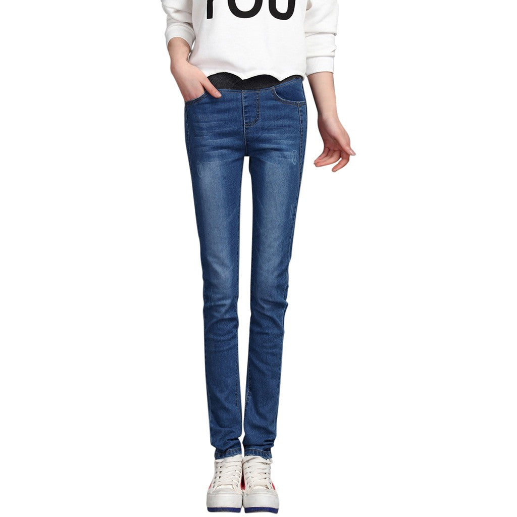 Fashion Pencil Pants Plus Size Women Pants Loose High Waist Casual Jeans Elastic Waist High Waist Vintage Streetwear 청바지
