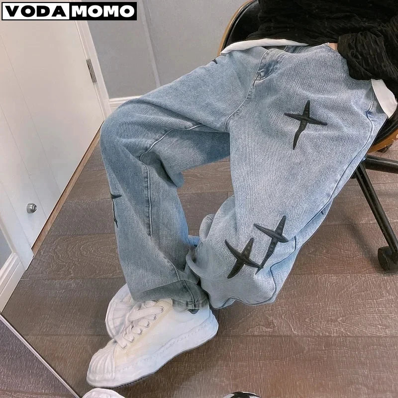 Pantalones cargo de pierna ancha para hombre, ropa de calle, pantalones vaqueros holgados para hombre, pantalones rectos de moda para hombre, ropa de calle para hombre, pantalones cargo, ropa Y2K